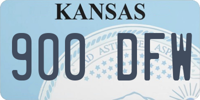 KS license plate 900DFW