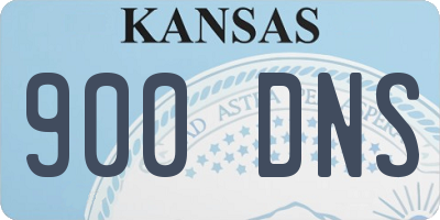 KS license plate 900DNS