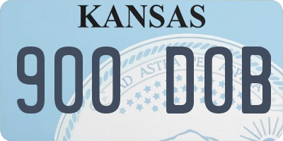 KS license plate 900DOB