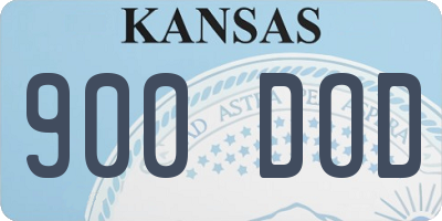 KS license plate 900DOD