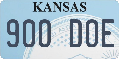 KS license plate 900DOE