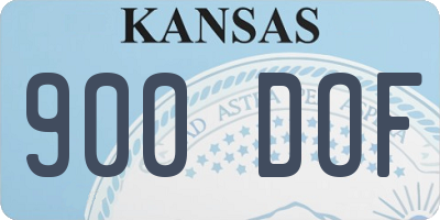 KS license plate 900DOF