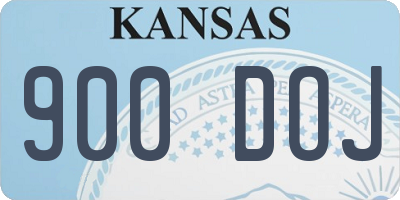KS license plate 900DOJ
