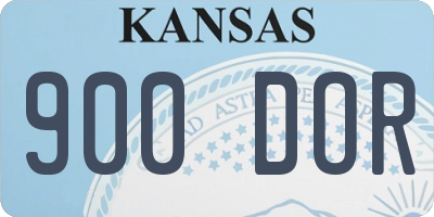 KS license plate 900DOR