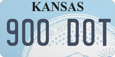 KS license plate 900DOT