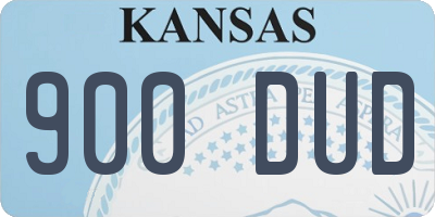 KS license plate 900DUD