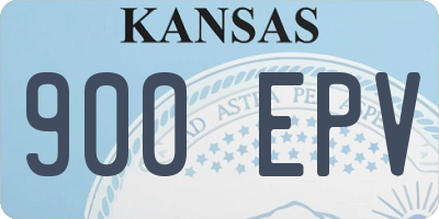 KS license plate 900EPV