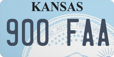 KS license plate 900FAA