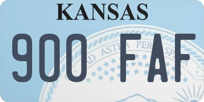 KS license plate 900FAF