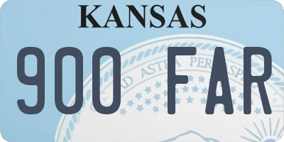 KS license plate 900FAR