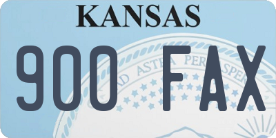 KS license plate 900FAX