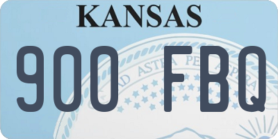KS license plate 900FBQ