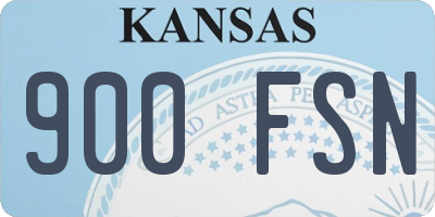 KS license plate 900FSN