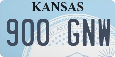 KS license plate 900GNW