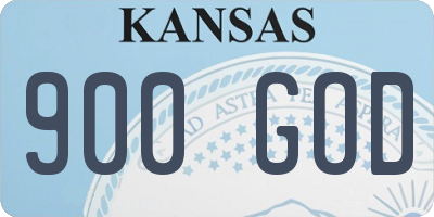 KS license plate 900GOD