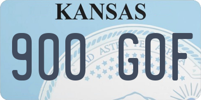 KS license plate 900GOF