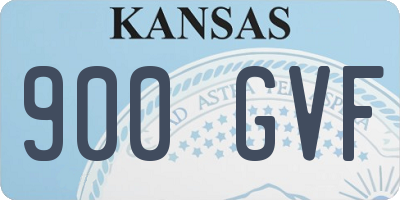 KS license plate 900GVF