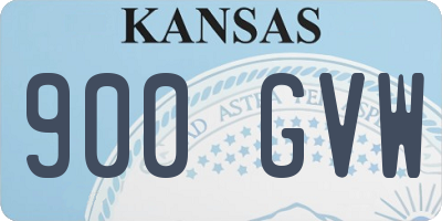 KS license plate 900GVW
