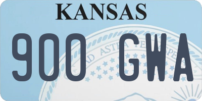 KS license plate 900GWA
