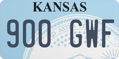 KS license plate 900GWF