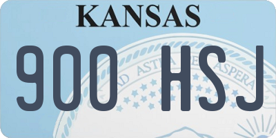 KS license plate 900HSJ