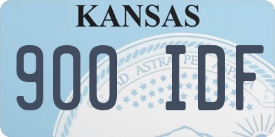 KS license plate 900IDF