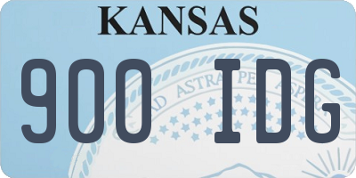 KS license plate 900IDG