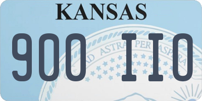 KS license plate 900IIO