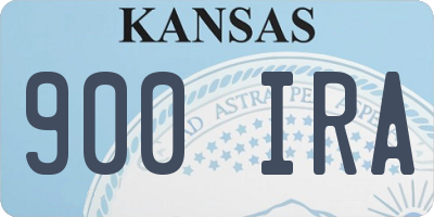 KS license plate 900IRA