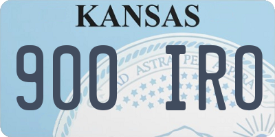 KS license plate 900IRO