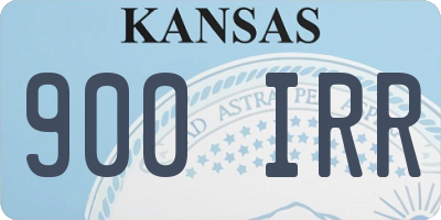 KS license plate 900IRR