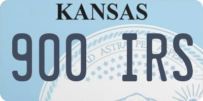 KS license plate 900IRS