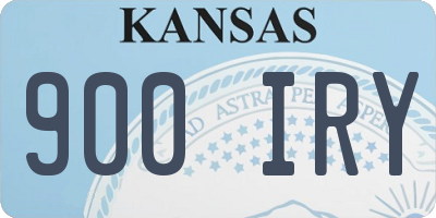 KS license plate 900IRY