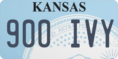 KS license plate 900IVY