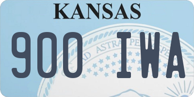 KS license plate 900IWA