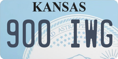KS license plate 900IWG