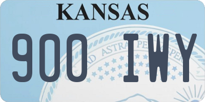 KS license plate 900IWY