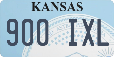 KS license plate 900IXL