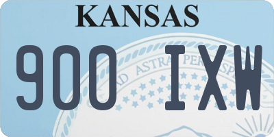 KS license plate 900IXW