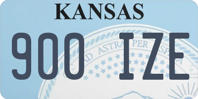 KS license plate 900IZE