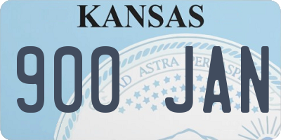 KS license plate 900JAN
