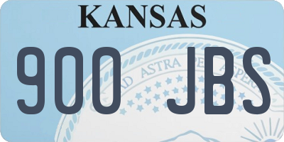 KS license plate 900JBS