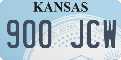 KS license plate 900JCW