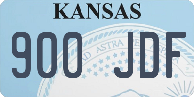 KS license plate 900JDF