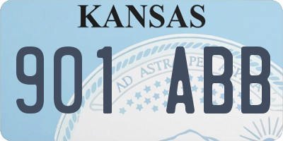 KS license plate 901ABB