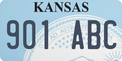 KS license plate 901ABC
