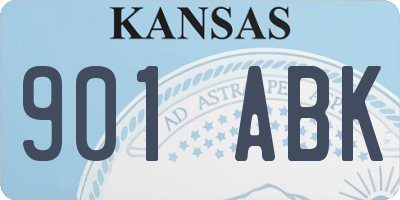 KS license plate 901ABK