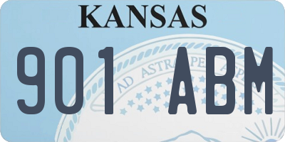 KS license plate 901ABM