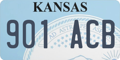 KS license plate 901ACB