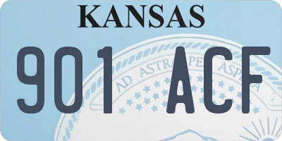 KS license plate 901ACF